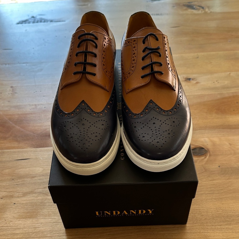 UNDANDY Brown and Blue Oxford Shoes